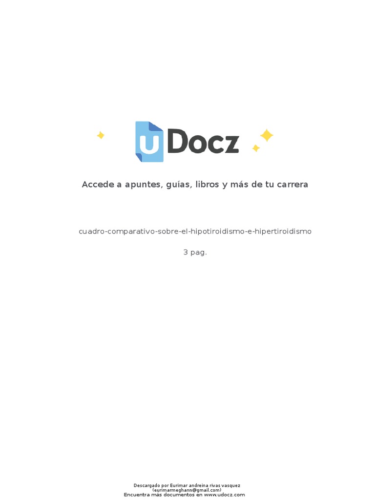 Cuadro Comparativo Sobre El Hipotiroidismo e Hipertiroidismo 85225