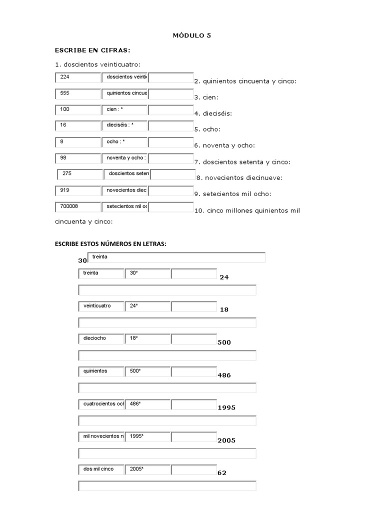 ESCRIBE Estos Números en Letras | PDF | Operaciones militares