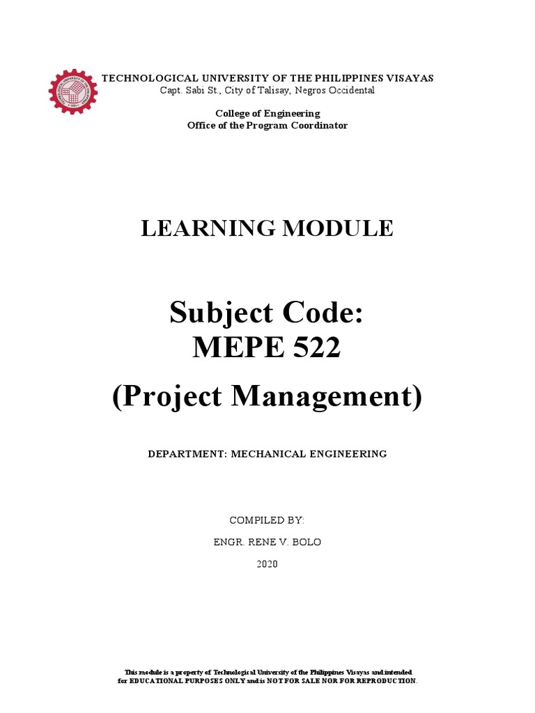Project Management Module | PDF | Lean Manufacturing | Quality Assurance