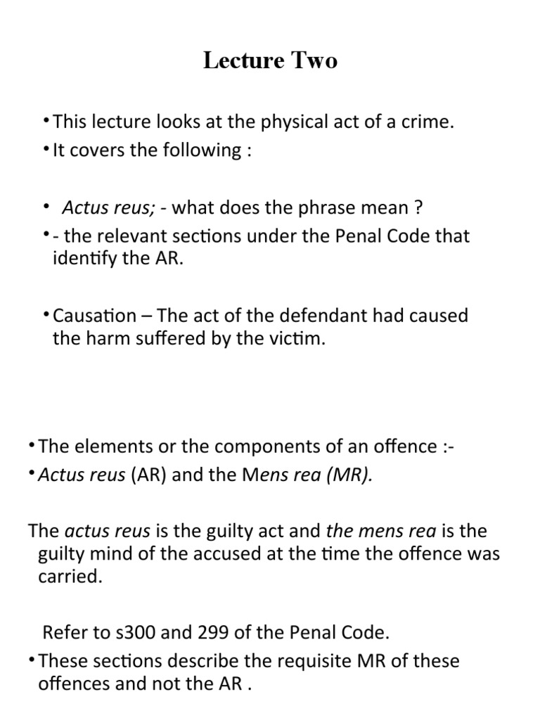 Understanding Actus Reus in Criminal Law | PDF | Mens Rea | Causation (Law)