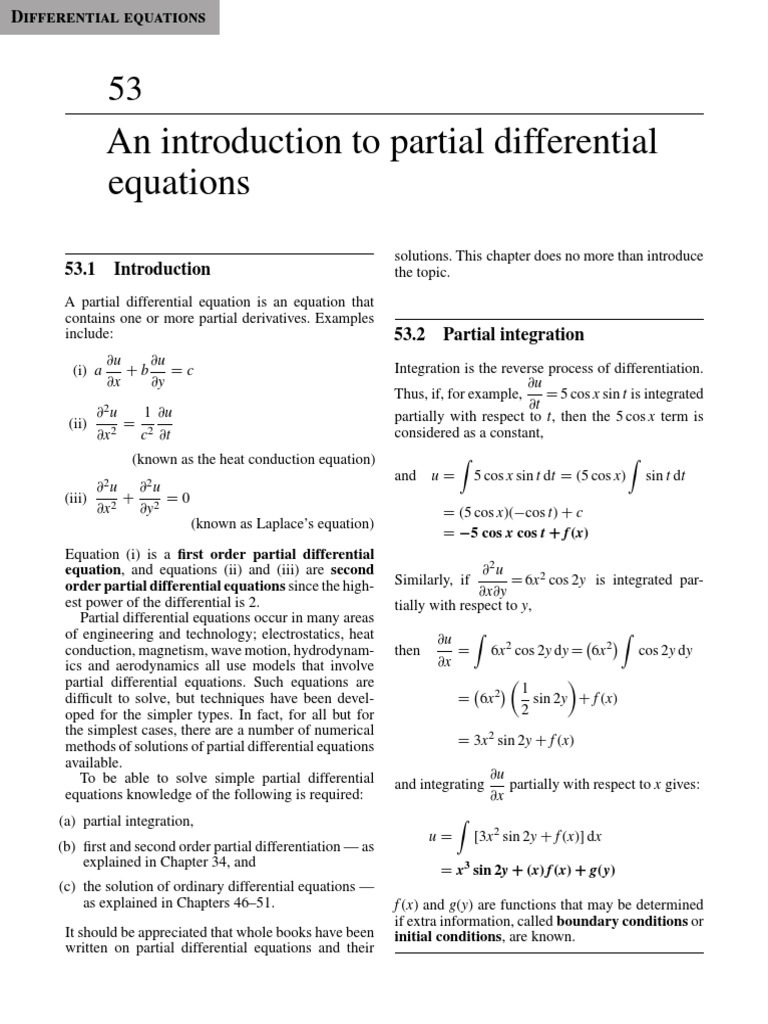 An Introduction To Partial Differential Equations | PDF | Differential ...