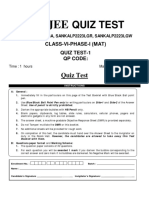 FIITJEE QUIZ TEST SOLUTIONS