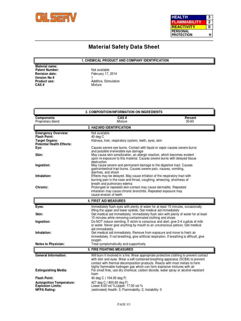 MSDS Acetic Acid PDF Hydrogen Peroxide Sodium