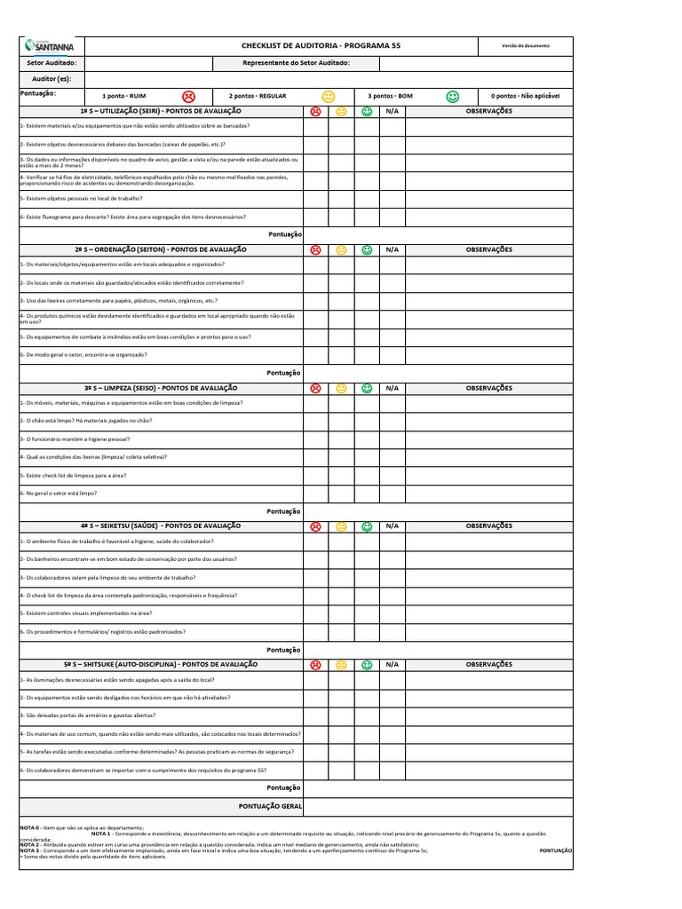 CheckList de Autoditoria Do 5S | PDF