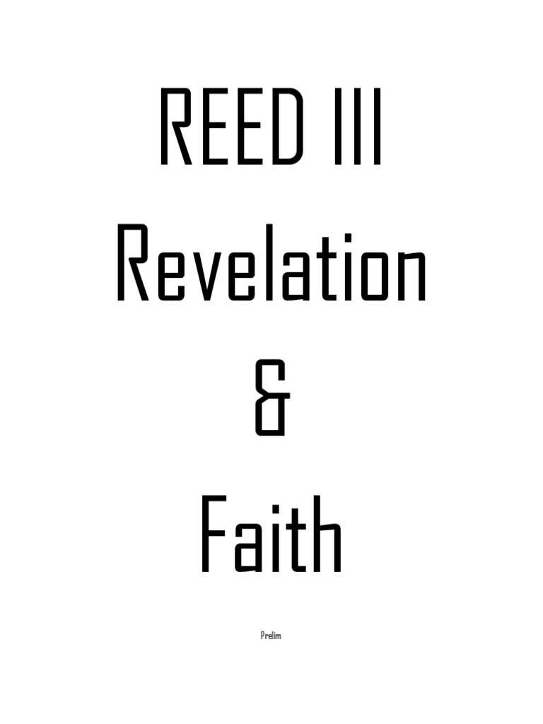 REED III Prelim Notes PDF Bible Biblical Canon