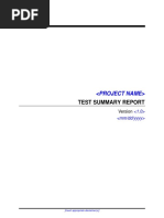 Test Summary Report Template