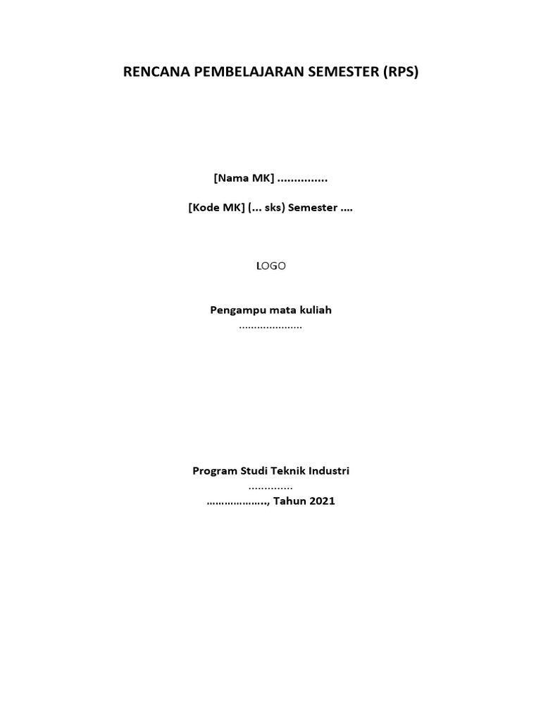 Contoh RPS untuk Mata Kuliah Teknik | PDF | Komputer