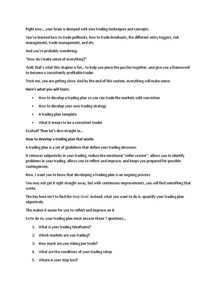 05 - How To Develop A Trading Strategy and Plan | PDF | Foreign