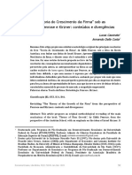 Revisitando A "Teoria Do Crescimento Da Firma" Sob As Perspectivas de Penrose e Kirzner: Conteúdos e Divergências