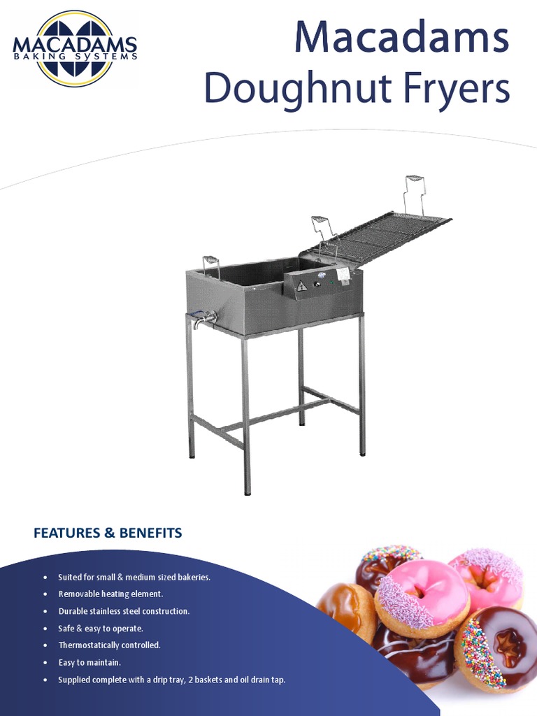 Macadams Doughnut Fryers Overview | PDF