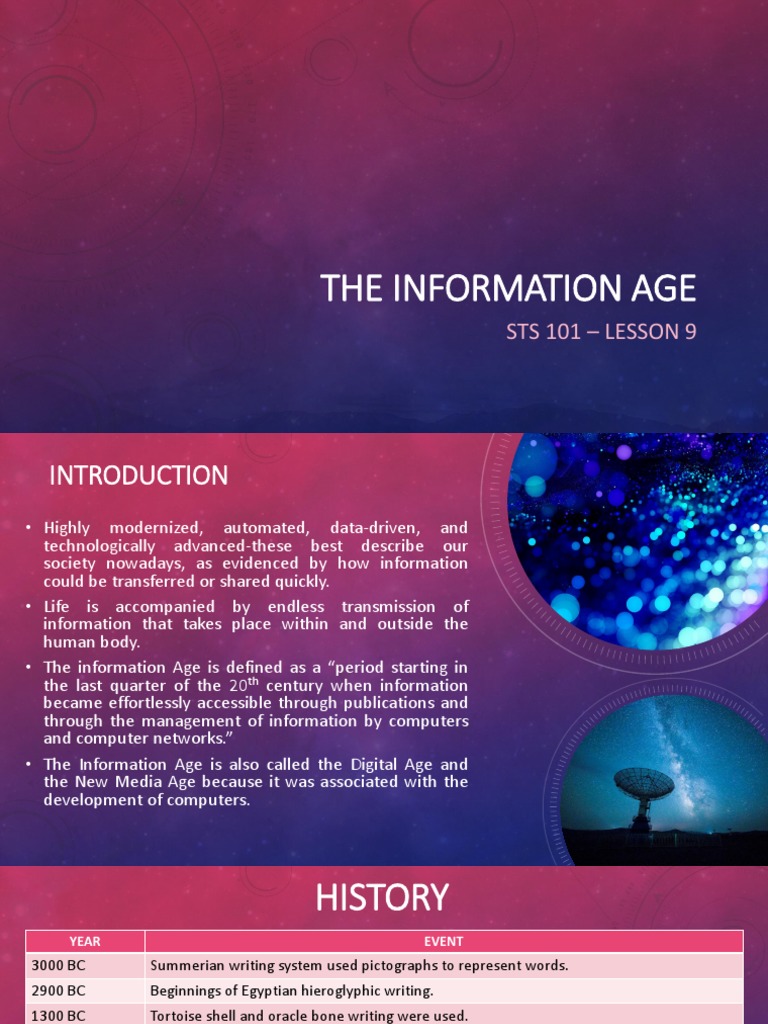 STSLesson 9 The Information Age PDF Bioinformatics sites