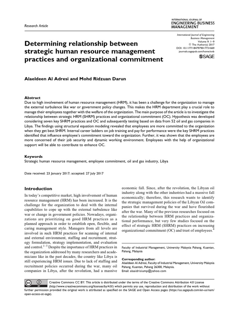 Determining Relationship Between Strategic Human R | PDF | Employment ...