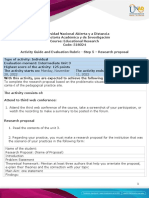 Activity Guide and Evaluation Rubric - Step 5 - Research Proposal