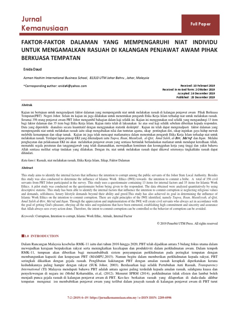 Rasuah Penjawat Awam | PDF