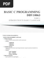 Chapter 1 Introduction To Basic C - NEW