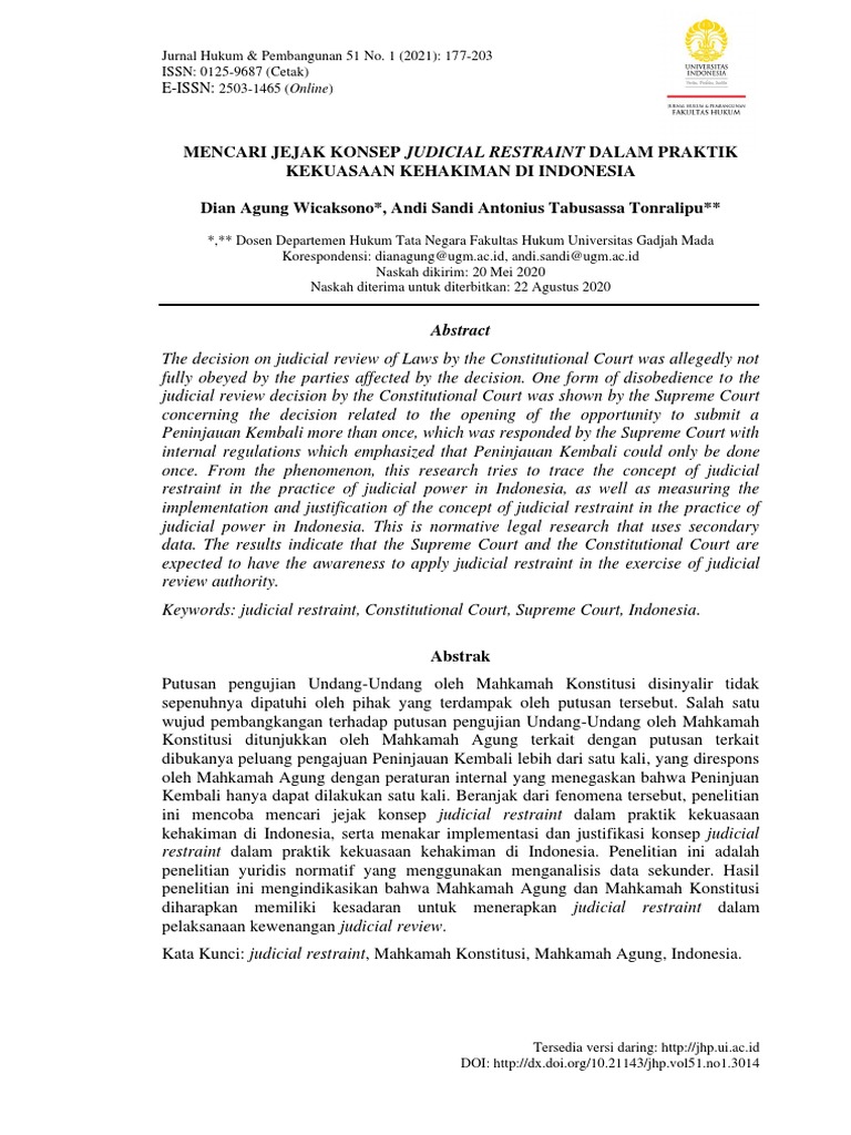 Example Of Judicial Restraint