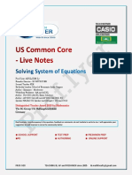 US Common Core Solving System of Equations