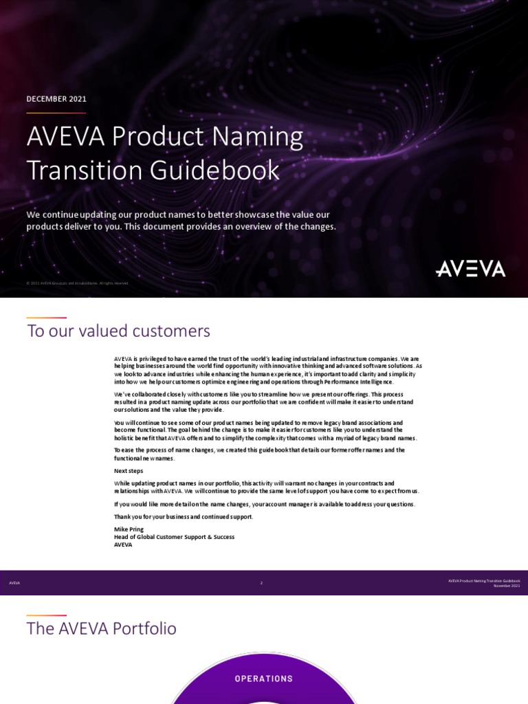 AVEVA Product Naming Transition Guidebook 21-12 | PDF | Scada | Cloud ...