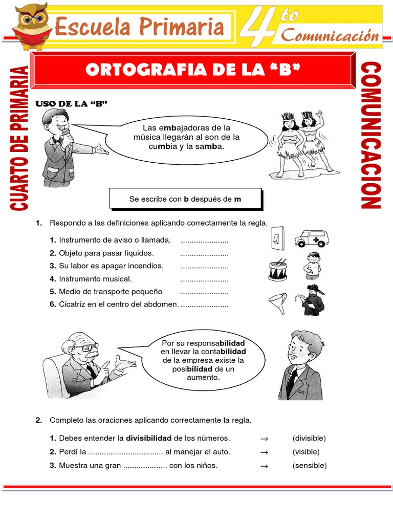 Uso de la B en Cuarto de Primaria | PDF