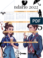 Calendario 2022 Español Blanco y Rosa Minimalista