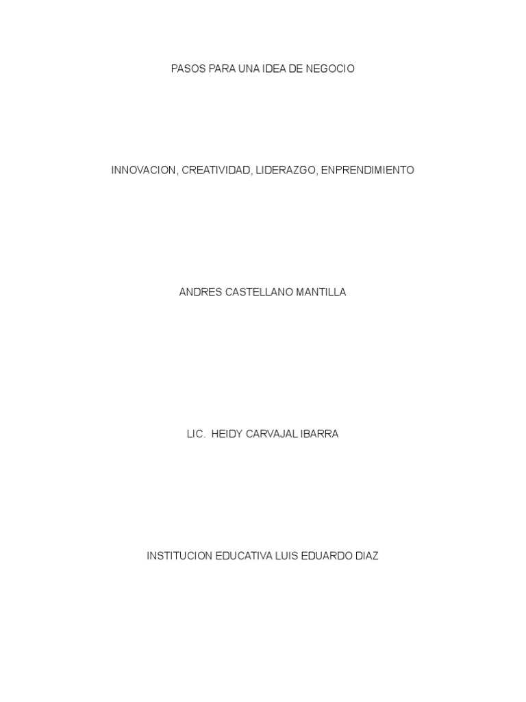 Pasos Clave para Crear un Negocio | PDF | Creatividad | Iniciativa ...