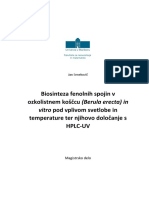 5 - Biosinteza Fenolnih Spojin V Ozkolistnem Koščcu (Berula Erecta) in Vitro Pod Vplivom Svetlobe in Temperature Ter Njihovo Določanje S HPLC-UV