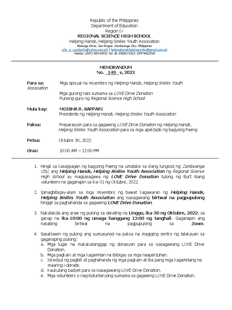Memorandum | PDF