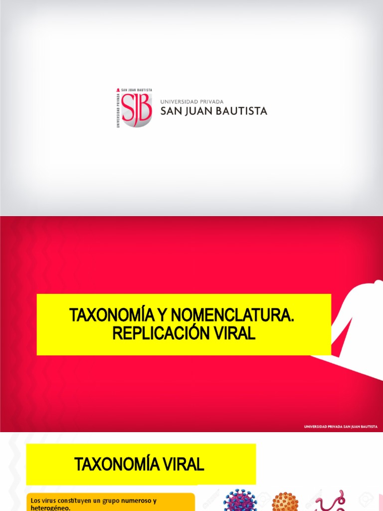 Semana 2 Taxonomía y Nomenclatura Replicación Viral PDF Virus