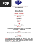 Desarrollo Del Lenguaje - Ensayo General Sobre Todos Los Temas de La Unidad