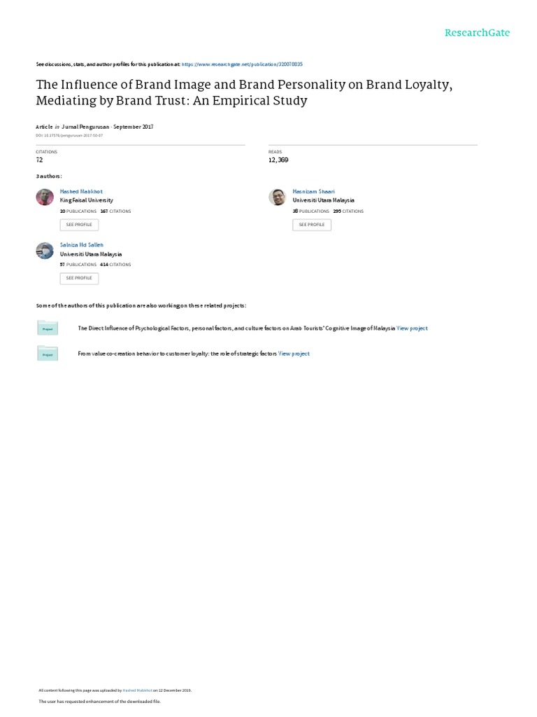 The Influence of Brand Image and Brand Personality | PDF | Brand ...