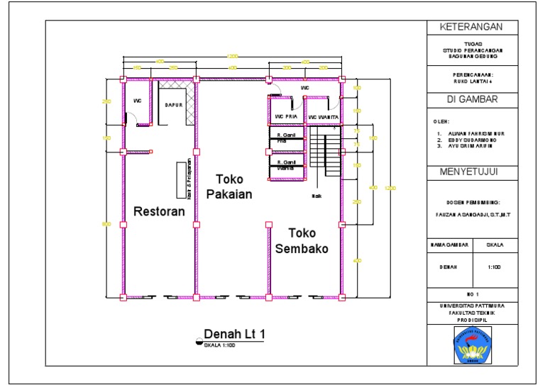 Denah Ruko Lantai 4 untuk Toko | PDF