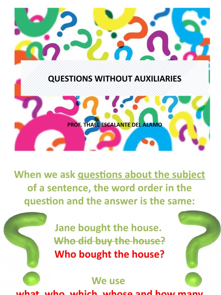 Questions Without Auxiliaries Explained | PDF