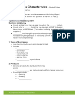 Business Characteristics - Student Notes Part 1