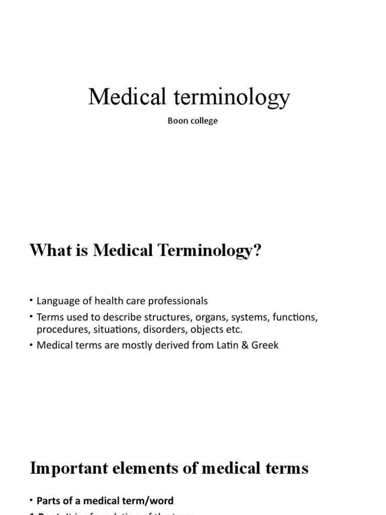 Medical Terminology PDF