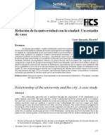 Relación de La Universidad Con La Ciudad. Un Estudio de Caso