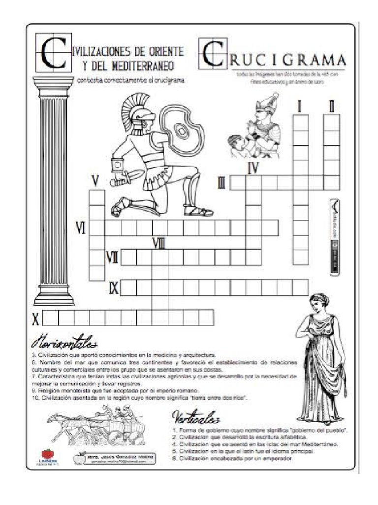 Crucigrama de Roma PDF