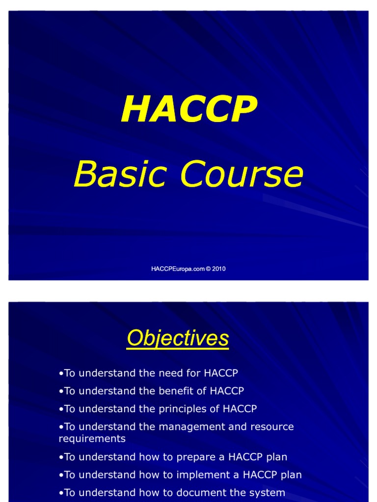 HACCP Basic Course Hazard Analysis And Critical Control Points