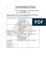 Agenda Del VII Simposio de Semilleros FAGORI - USTA - 2022