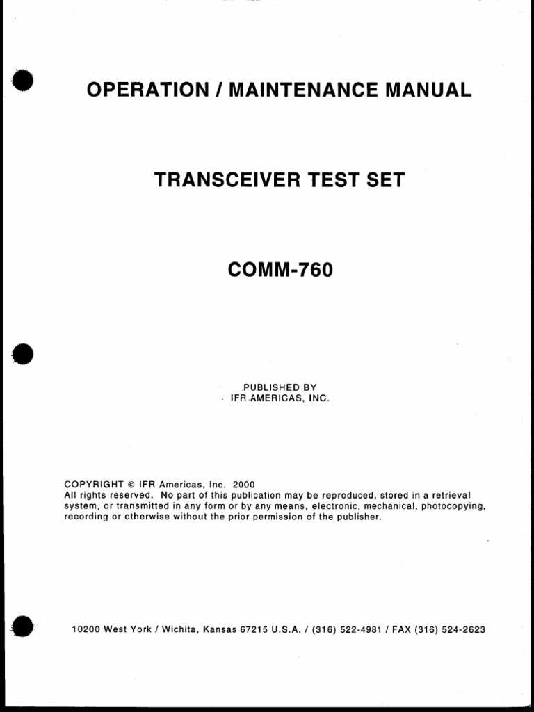 Aeroflex Comm 760 | PDF