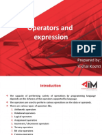 OPERATORS AND EXPRESSIONS