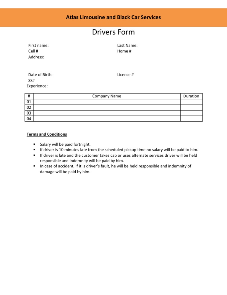 Driver Form Submission Guide | PDF
