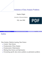Optimization Formulations of Data Analysis Problems
