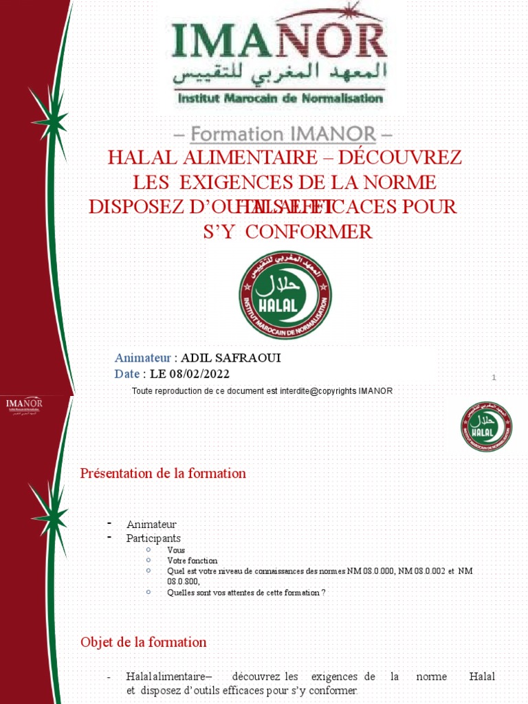 Formation Halal | PDF | Nourritures | Audit