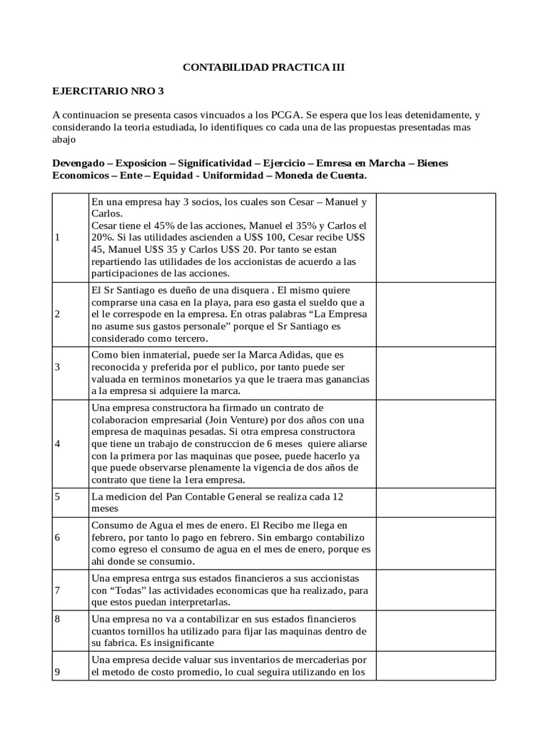 Ejercicios de Contabilidad Práctica | PDF | Contabilidad | Business