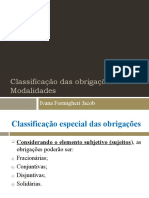 Classificação das obrigações