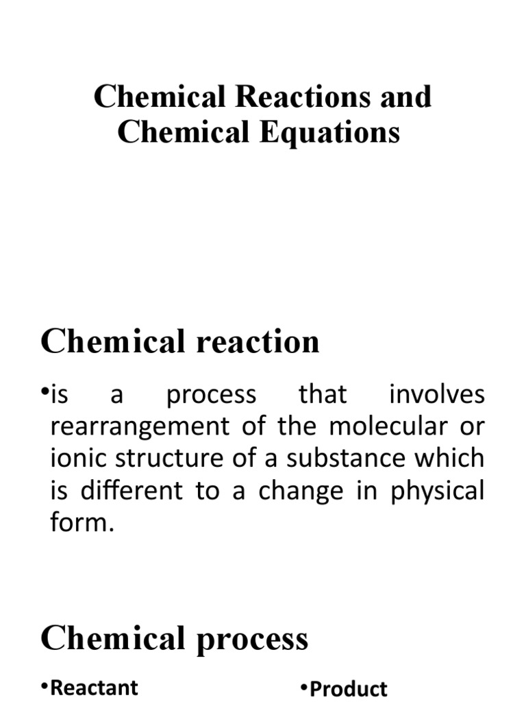 LESSON 6Chemical Reactions and Chemical Equations PDF