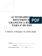 Actividades de Refuerzo de Gramatica Basica Para 4oeso-2