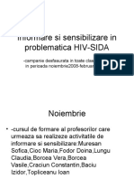 Informare si sensibilizare in problematica HIV-SIDA