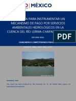 Propuesta para Instrumentar Un Mecanismo de Pago Por Servicios Ambientales Hidrológicos en La Cuenca Del Río Lerma-Chapala, México