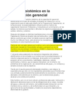 Enfoque Sistémico en La Capacitación Gerencial